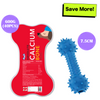 Drools Absolute Calcium Bone Treats with Pet Vogue Rubber Bone Chew Toy Combo for Dogs Exclusive Combo Exclusive Combo 600g(40pcs)+7.5cm