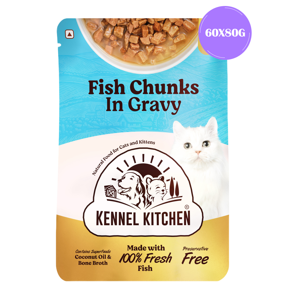 Kennel Kitchen Fish Chunks in Gravy Kitten and Adult Cat Wet Food (All Life Stage)