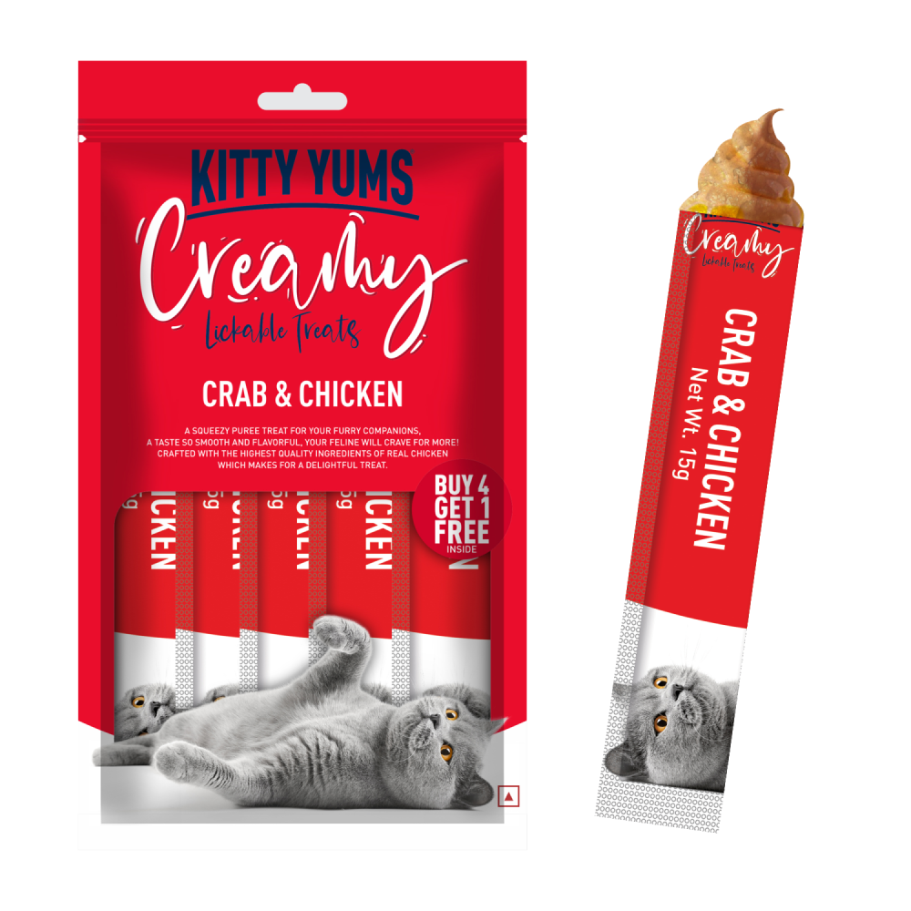 Kitty Yums Real Chicken and Crab & Chicken Creamy Cat Treats Combo Cats-Treats & Others Kitty Yums