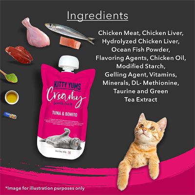 Kitty Yums Lickable Tuna & Bonito Creamy Cat Treat Cats-Treats & Others Kitty Yums