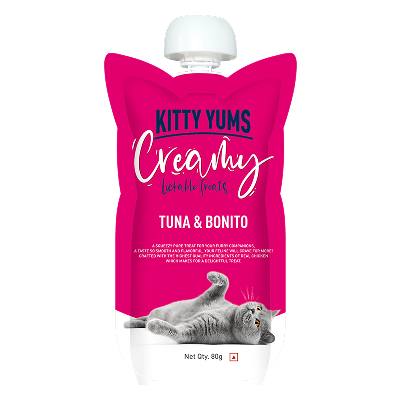 Kitty Yums Lickable Tuna & Bonito Creamy Cat Treat(80g) Sample Kitty Yums 80g