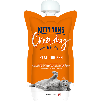 Kitty Yums Lickable Real Chicken Creamy Cat Treat(80g) Sample Kitty Yums 80g