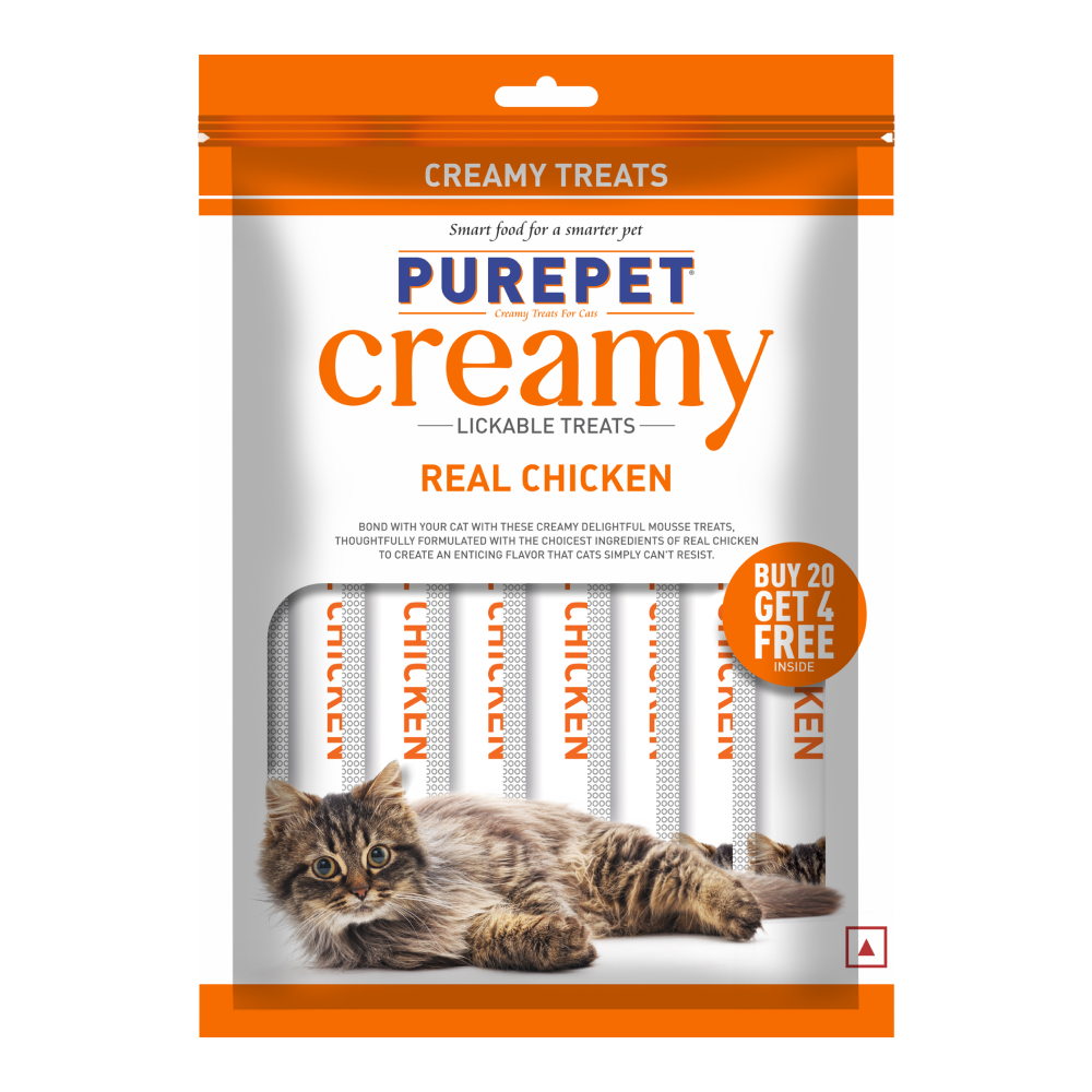 Purepet Real Chicken Lickable Creamy Treats for Cats