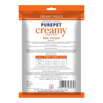 Purepet Real Chicken Lickable Creamy Treats for Cats