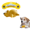 Squeeezys Latex Little Bear Squeaky Chew Toy for Dogs (Brown) Dogs-Toys Squeeezys