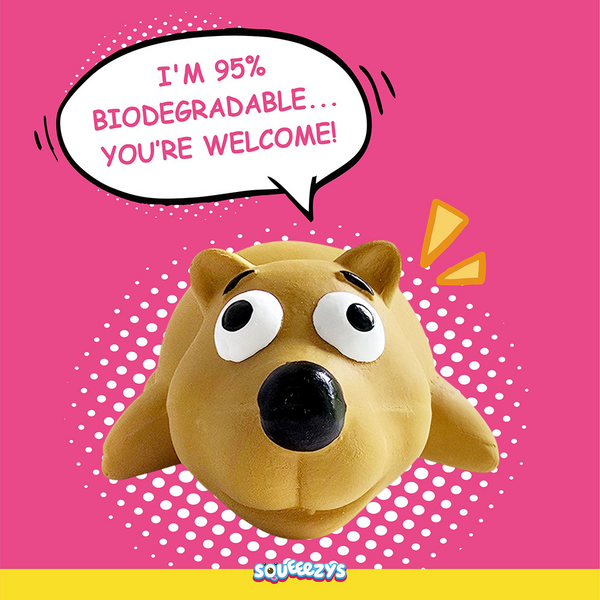 Squeeezys Latex Little Bear Squeaky Chew Toy for Dogs (Brown)