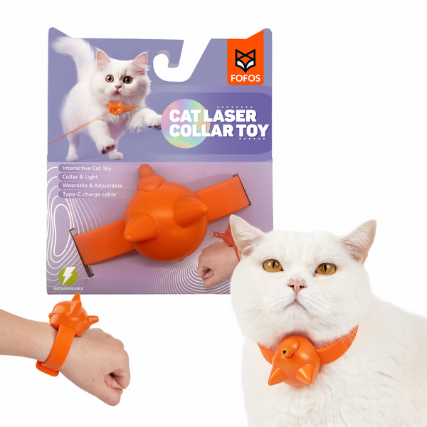 Barkbutler x Fofos Rechargeable Laser Collar Smart Toy for Cats