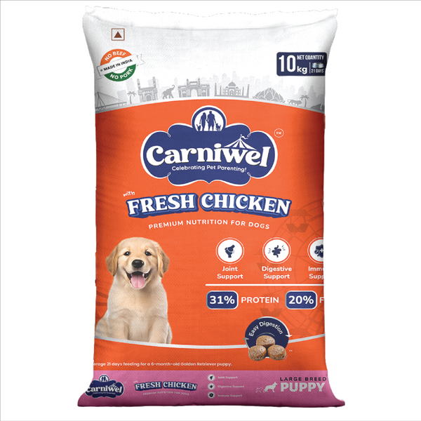 Carniwel Fresh Chicken Kibble Large Breed Puppy Dog Dry Food (Limited Stocks)