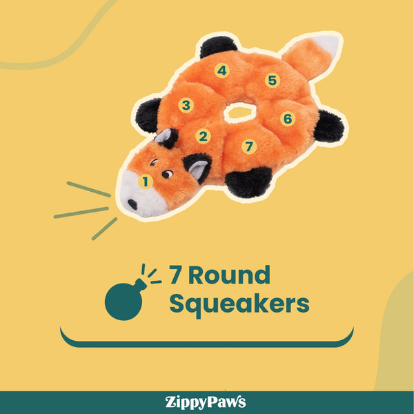 Zippy Paws Loopy Fox Plush Toy for Dogs