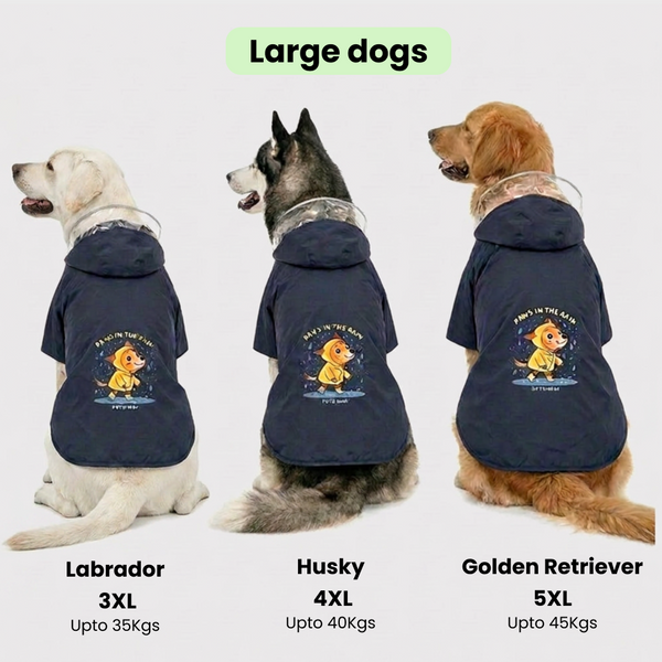 Pets Way Mistiq Coal Paw In The Rain Raincoat for Dogs