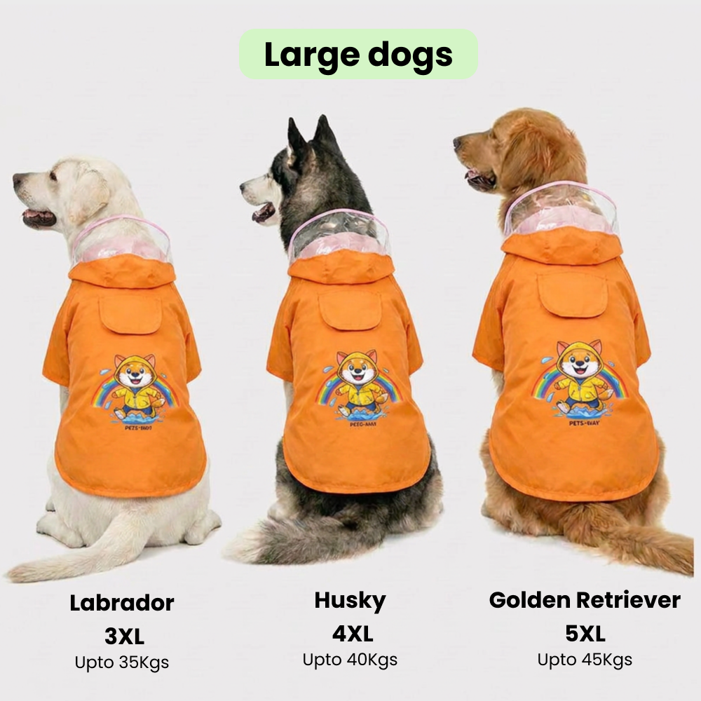 Pets Way Mistiq Orange Rainbhaw Raincoat for Dogs Dogs-Clothing & Accessories Pets Way Dropship