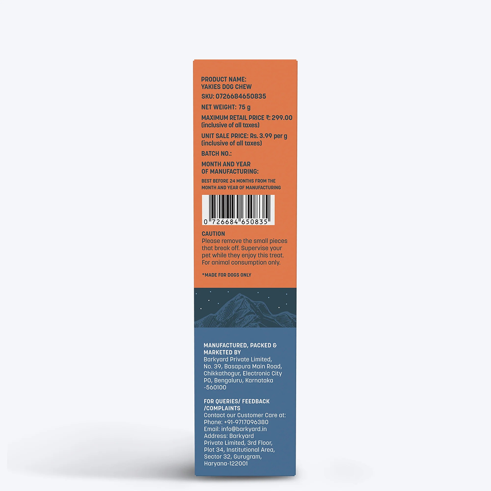 HUFT Yakies 100% Natural and Vegetarian Turmeric Gluten Free Chew Bone for Dogs Dog Treats + Others Heads Up for Tails