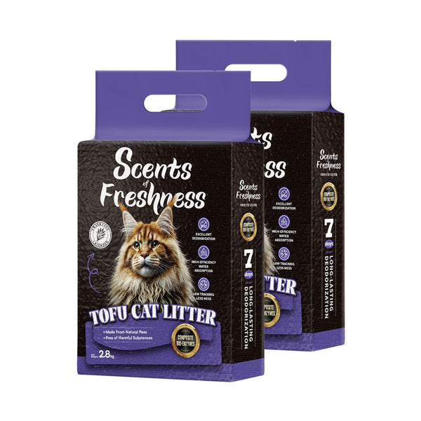 Scents of Freshness Premium Tofu Cat Litter for Cats (Lavender)