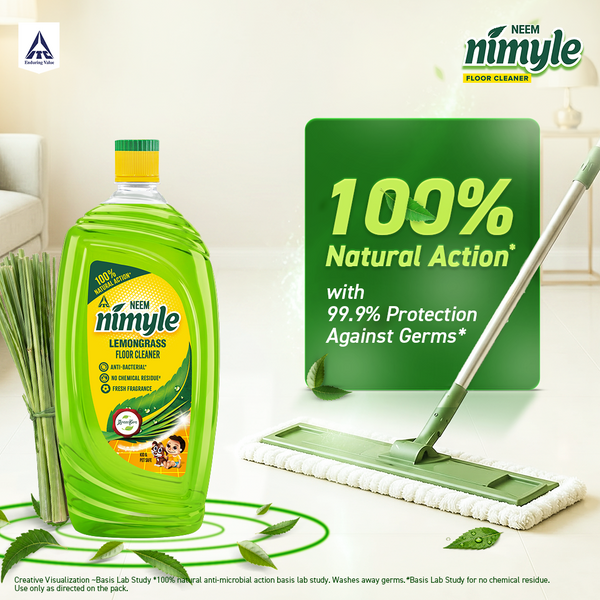 Nimyle Lemongrass Based 99.9% Anti Bacterial Liquid Floor/Surface Cleaner for Kids & Pets