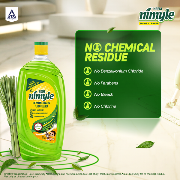 Nimyle Lemongrass Based 99.9% Anti Bacterial Liquid Floor/Surface Cleaner for Kids & Pets
