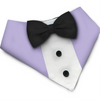 PawsIndia Lilac Tuxedo Bandana with Black Bow for Dogs and Cats Both-Clothing & Accessories Pawsindia Dropship M