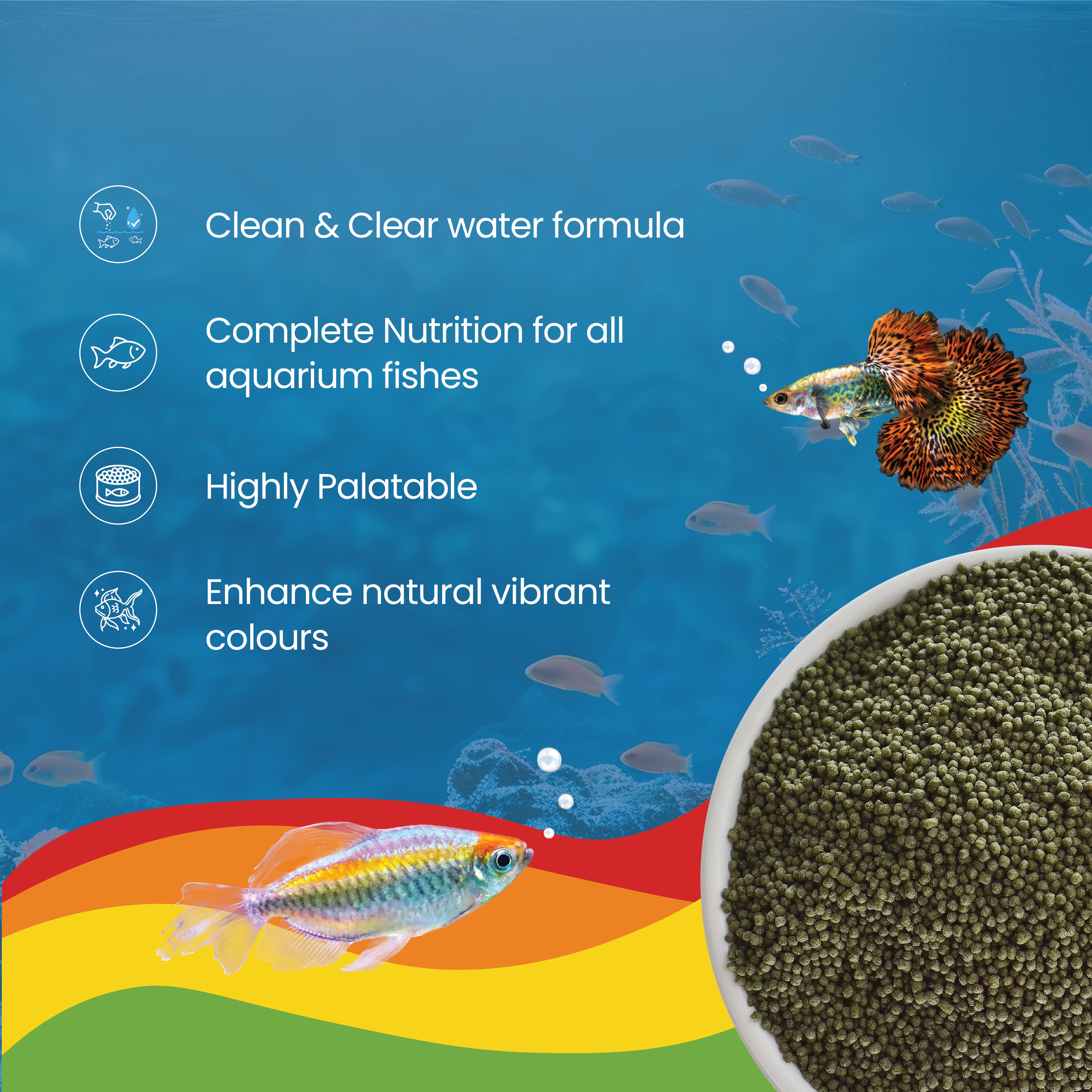 Growel Rainbow Micro 0.9mm Floating Pellet for Fish Fish Growel