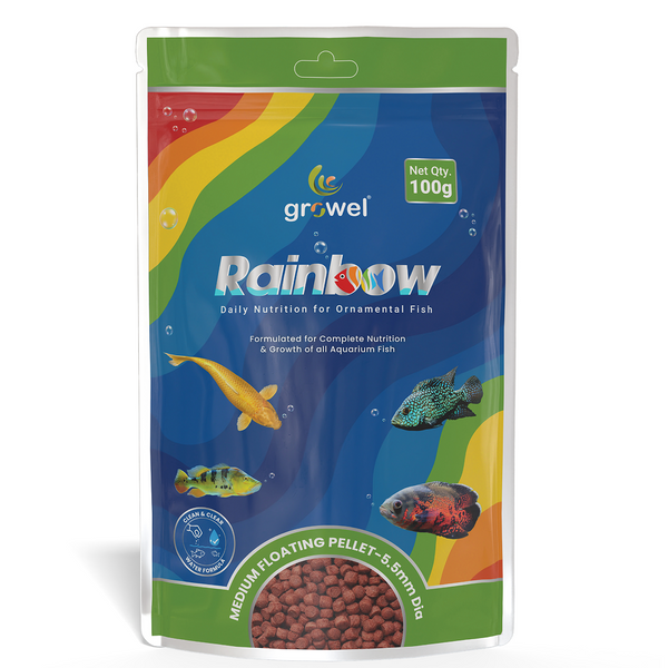 Growel Rainbow Medium 5.5mm Floating Pellet for Fish