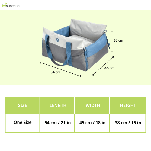 Barkbutler x Fofos Car Seat Carrier for Dogs and Cats (Grey/Blue) Both-Bedding, Mats & Travel Supplies Barkbutler
