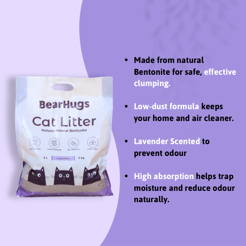 BearHugs Lavender Scented Bentonite Cat Litter Cats-Litter BearHugs