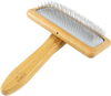 M PETS Bamboo Slicker Brush for Dogs and Cats (Brown) Both-Grooming Supplies M Pets L