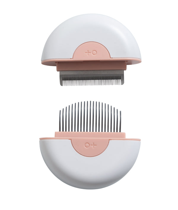 M PETS 2 in 1 Mini Comb for Long Haired Dogs and Cats (Pink)