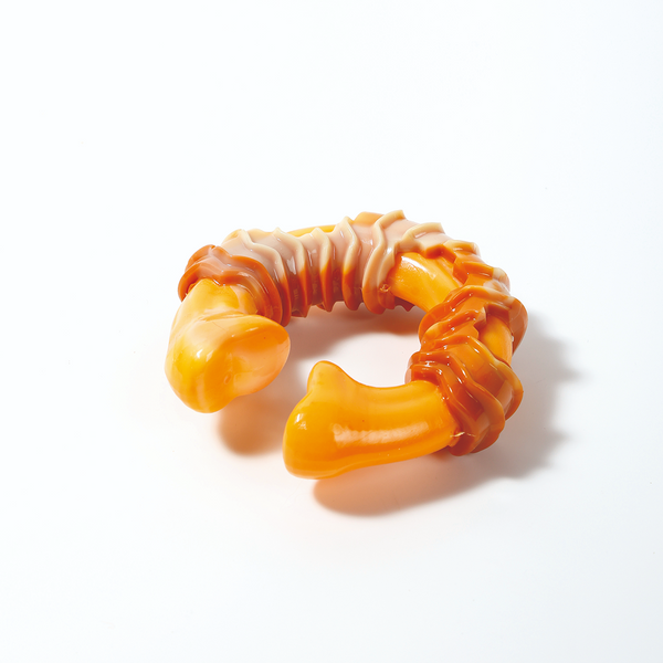 M Pets Carnivore Ring Bone Bacon Scented Chew Toy for Dogs (Yellow)