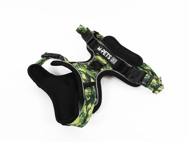 M Pets Water Resistant 3buckle Hiking Harness for Dogs (Camo)