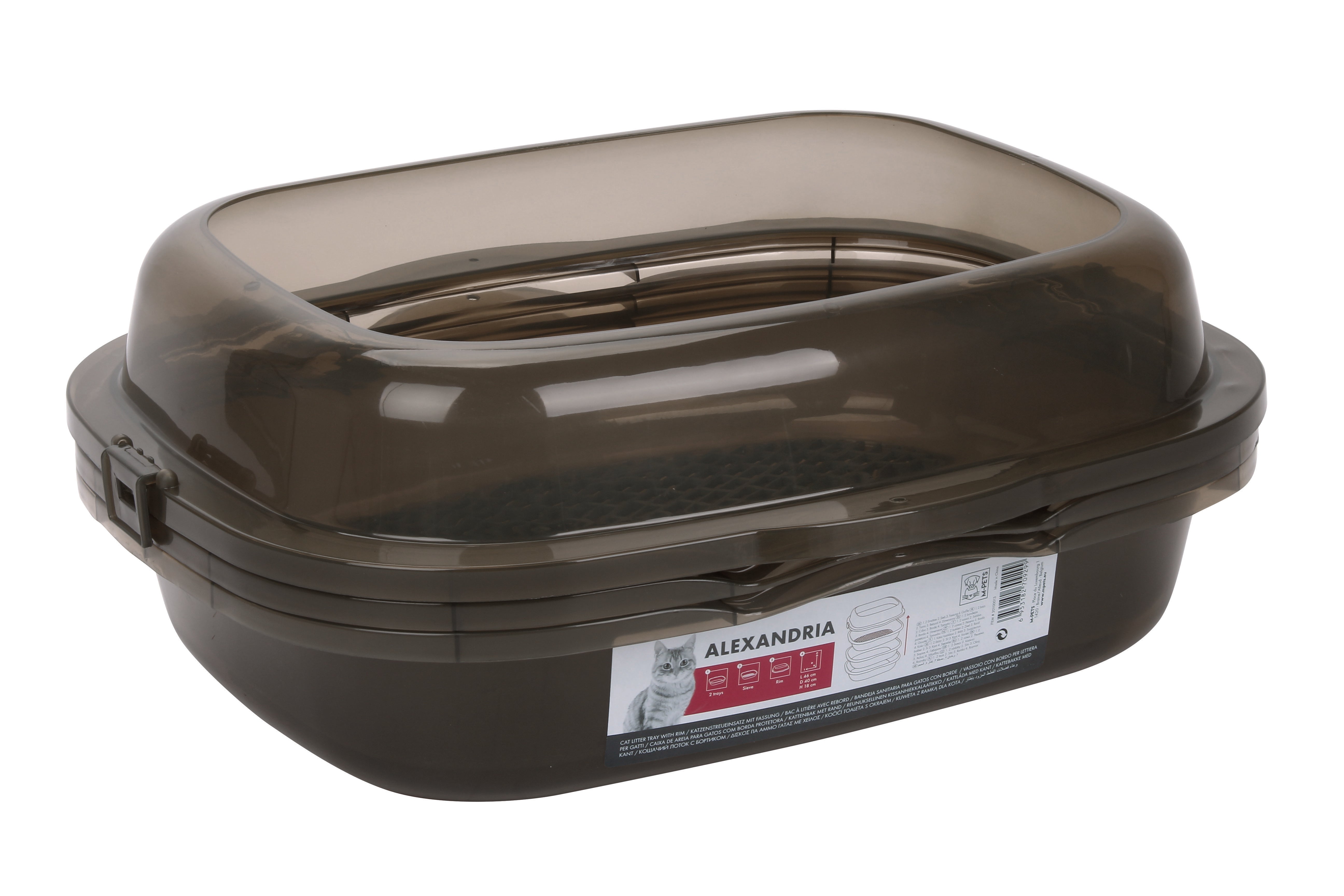 M Pets Alexandria 2 Layer Cat Litter Tray for Cats (Taupe Grey) Litter Supplies M Pets 46cm