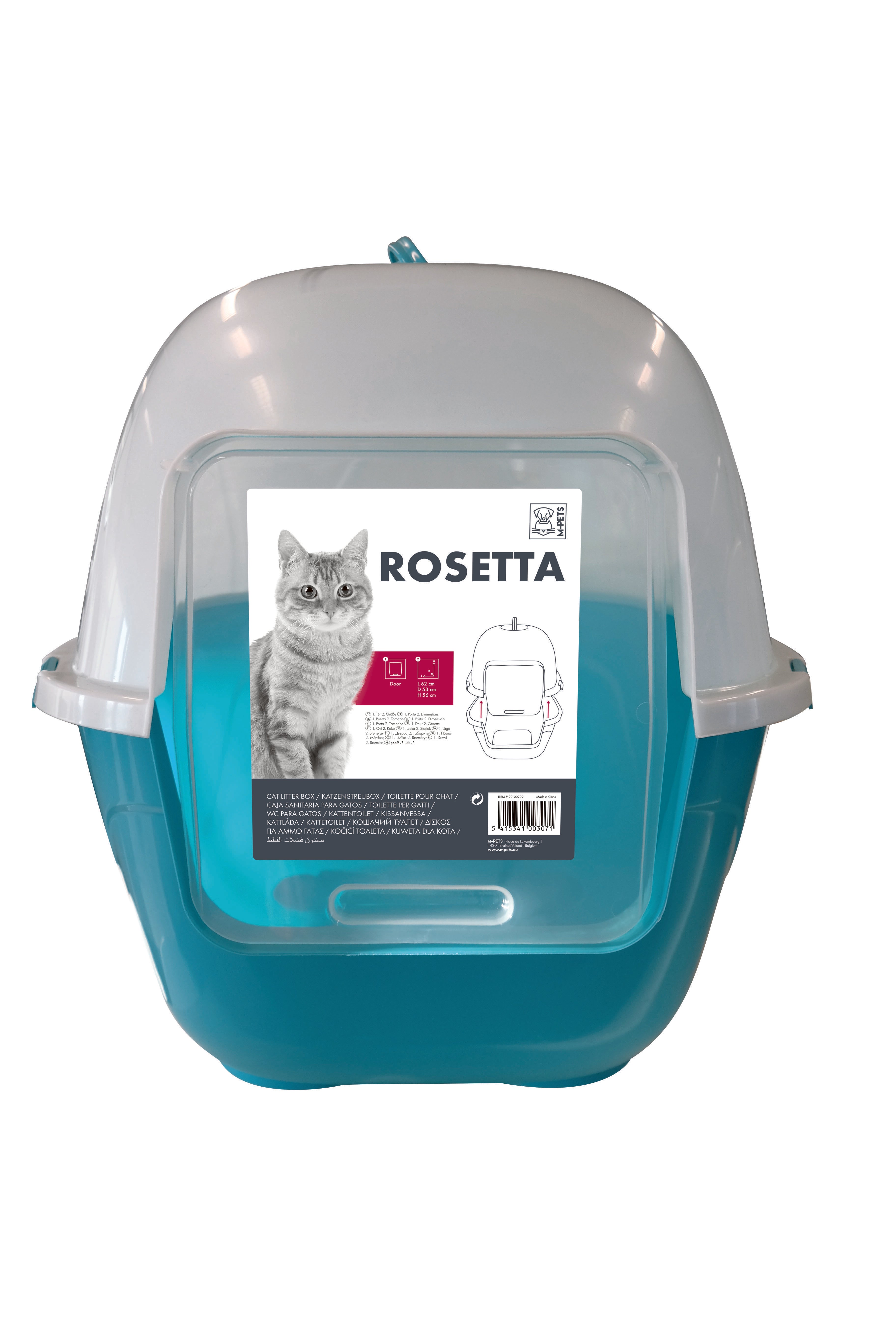 M Pets Rosetta Litter Box for Cats (Blue) Litter Supplies M Pets L