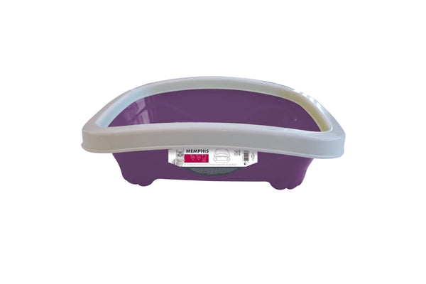M Pets Memphis Litter Tray for Cats (Purple & White)