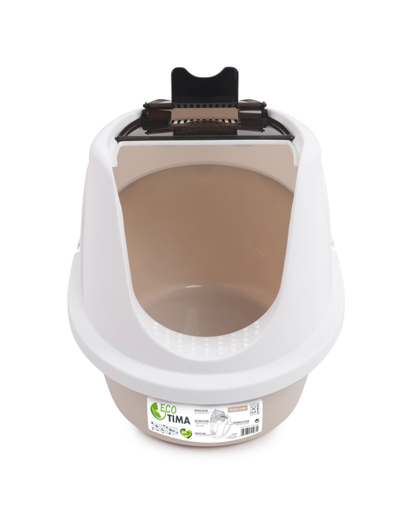 M Pets Eco Tima Desert Sand Box for Cats (Desert Sand & White)