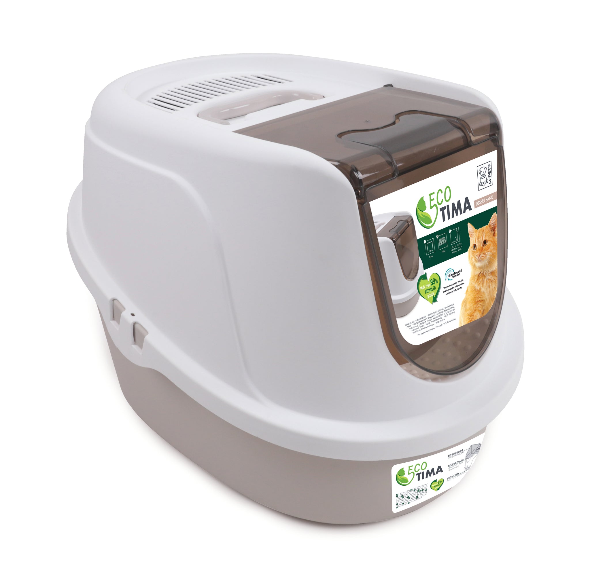 M Pets Eco Tima Desert Sand Box for Cats (Desert Sand & White) Litter Supplies M Pets