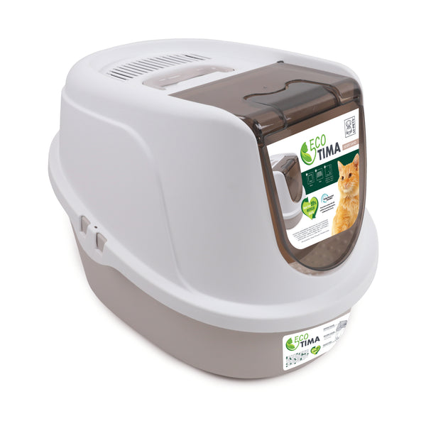M Pets Eco Tima Desert Sand Box for Cats (Desert Sand & White)
