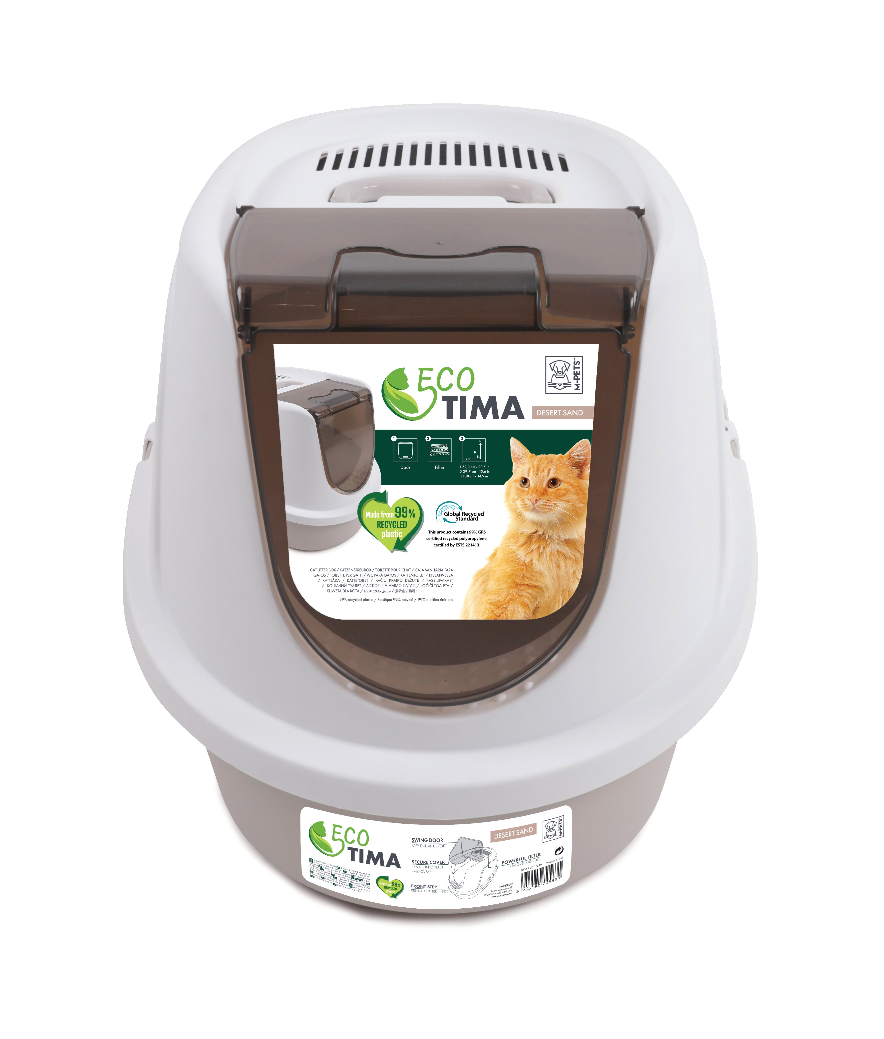 M Pets Eco Tima Desert Sand Box for Cats (Desert Sand & White) Litter Supplies M Pets