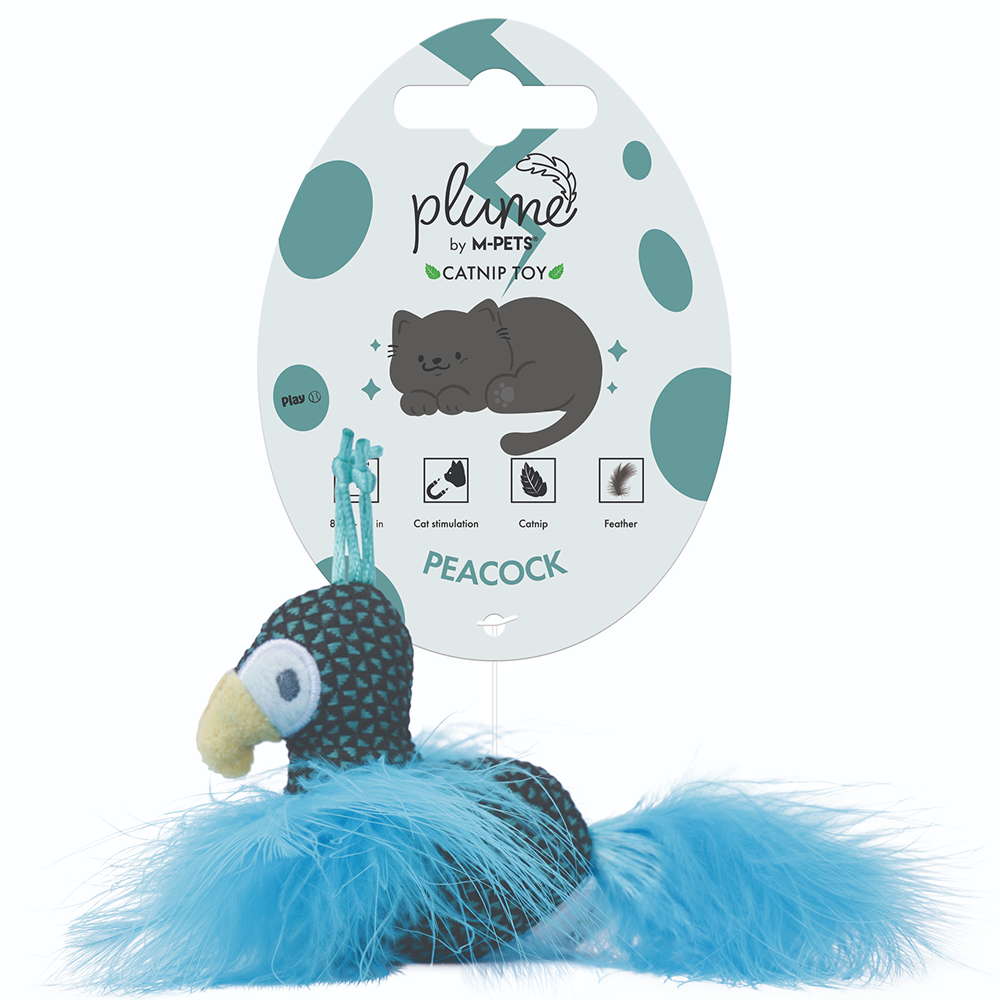 M Pets Plume Peacock Catnip Toy for Cats (Blue) Cats-Toys M Pets 7cm
