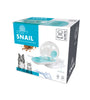 M Pets Snail Combi Food & Water Dispenser for Dogs and Cats (White &Turquoise) Both-Bowls & Feeders M Pets 2800mL