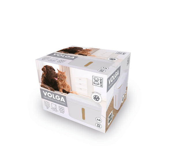 M Pets Volga Drinking Fountain for Dogs (White)