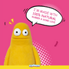 Squeeezys Latex Monster Brother Squeaky Chew Toy for Dogs (Yellow)