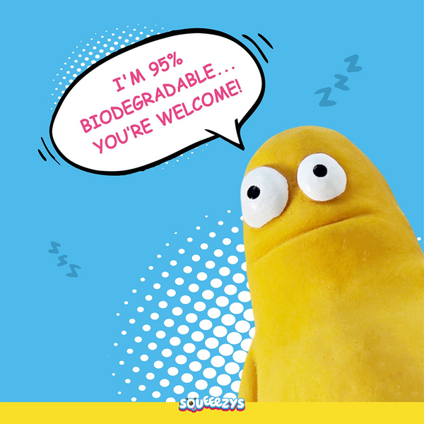 Squeeezys Latex Monster Brother Squeaky Chew Toy for Dogs (Yellow)