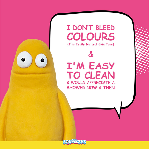 Squeeezys Latex Monster Brother Squeaky Chew Toy for Dogs (Yellow)