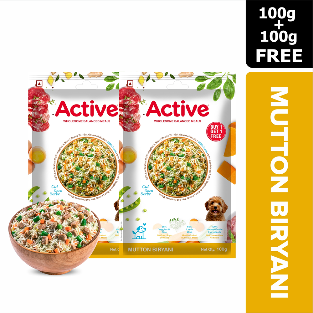 Active Mutton Biryani Fresh Food for Dogs (Buy 1 Get 1) Dogs-Fresh Food Active 100+100g