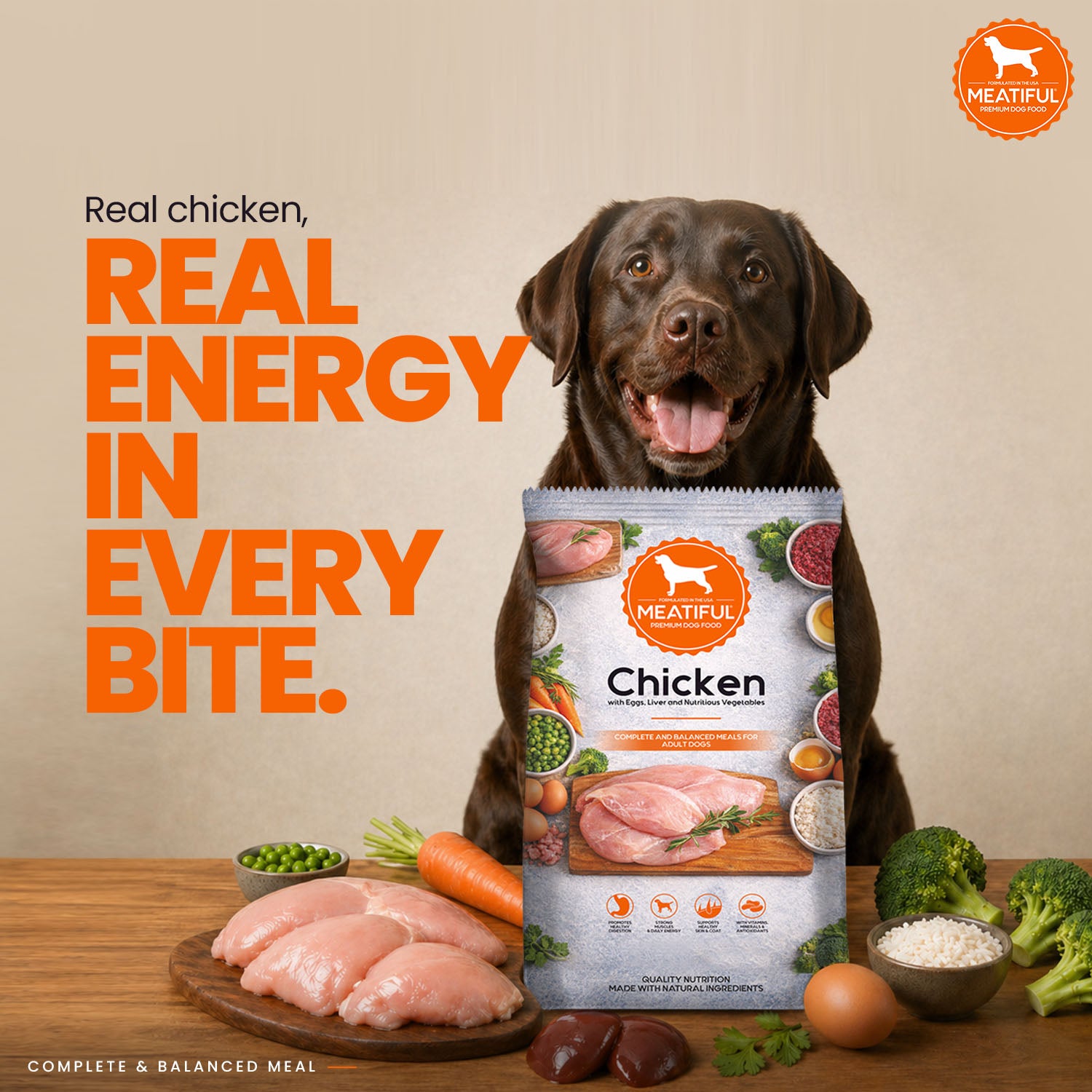Meatiful Premium Chicken Adult Dog Dry Food Dogs- Dry Food Meatiful