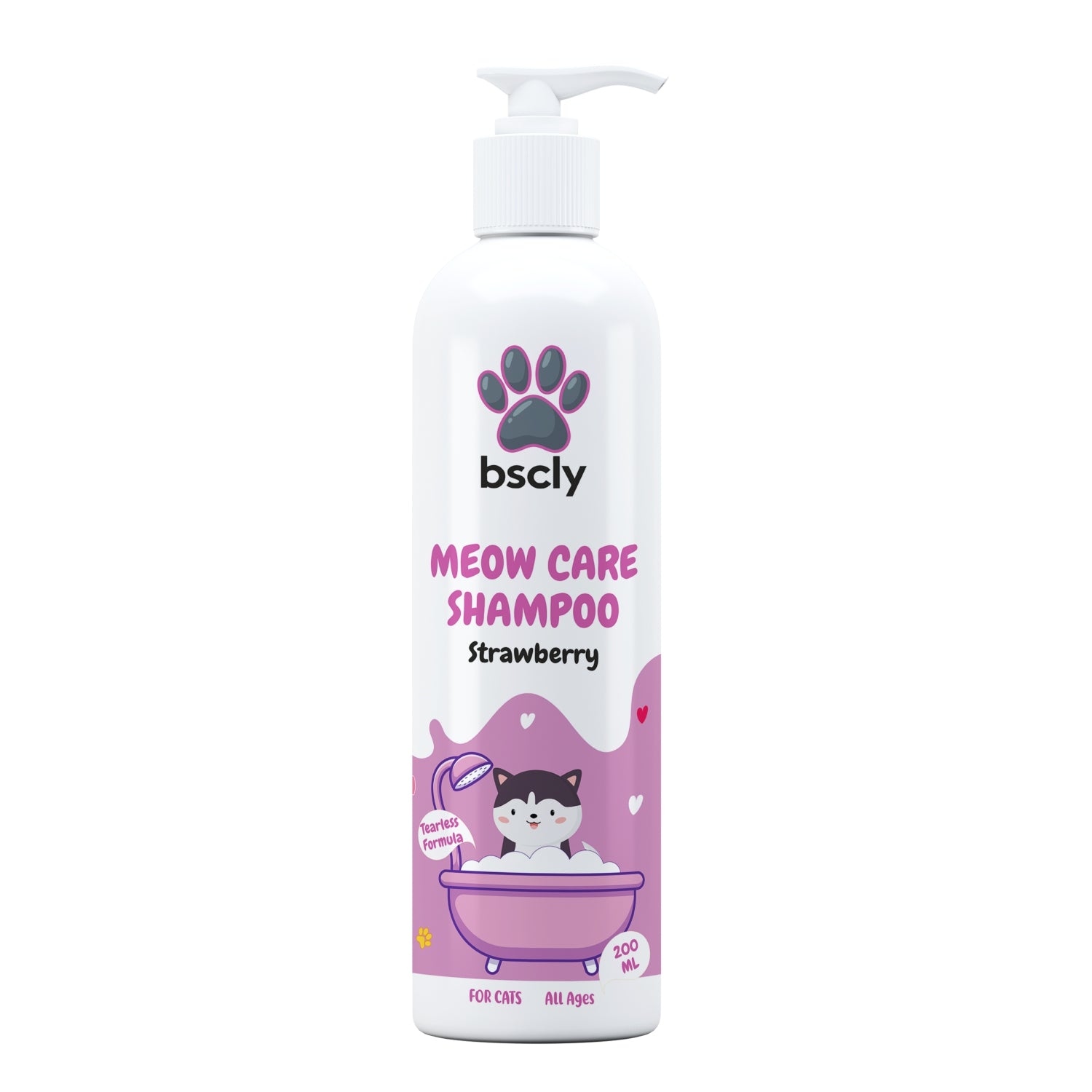 Bscly Strawberry Meow Care Shampoo for Cats Cats-Grooming Supplies Bscly