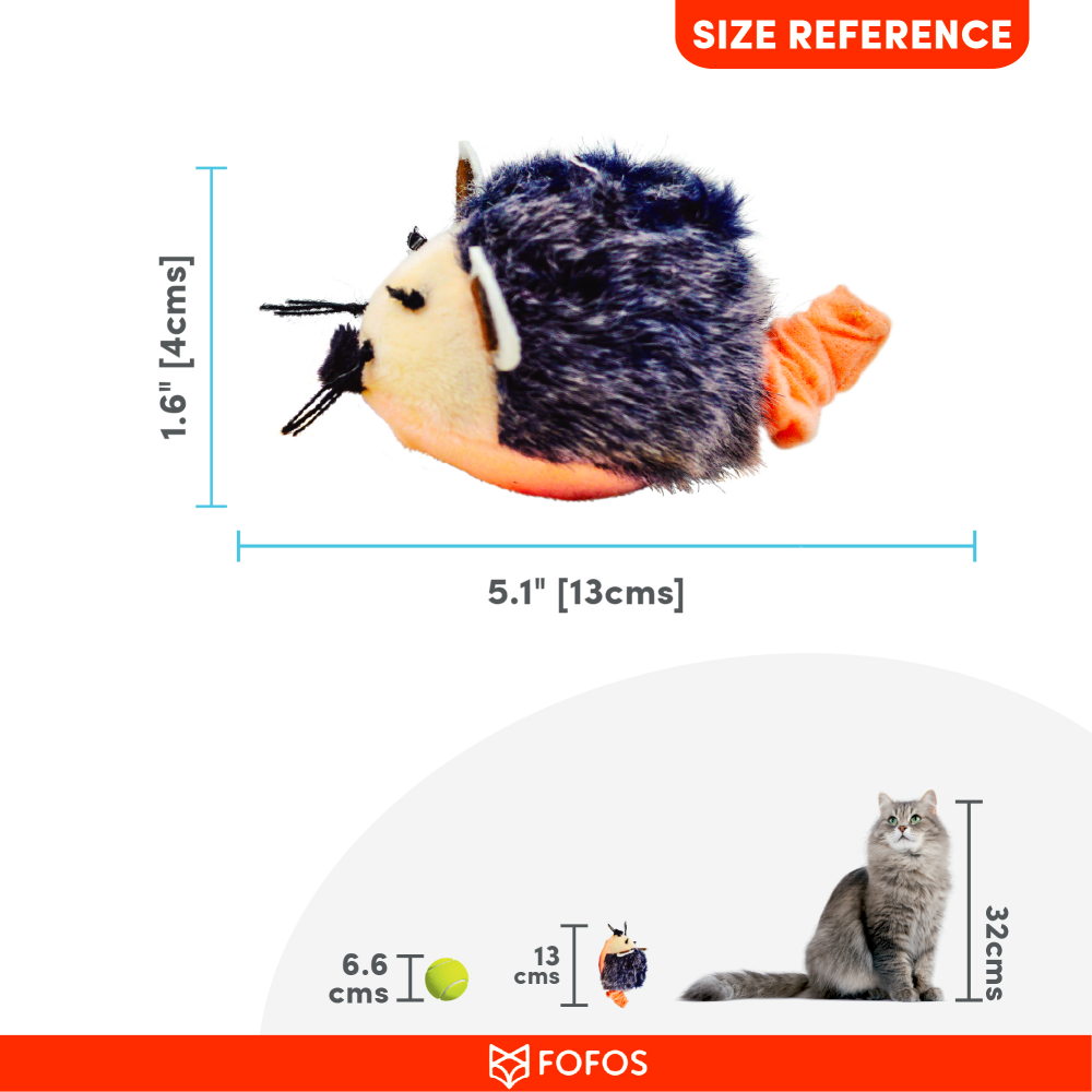 Barkbutler x Fofos Pull String & Sound Chip Mouse Shaped Electronic Toy for Cats (Grey) Cats-Toys Barkbutler