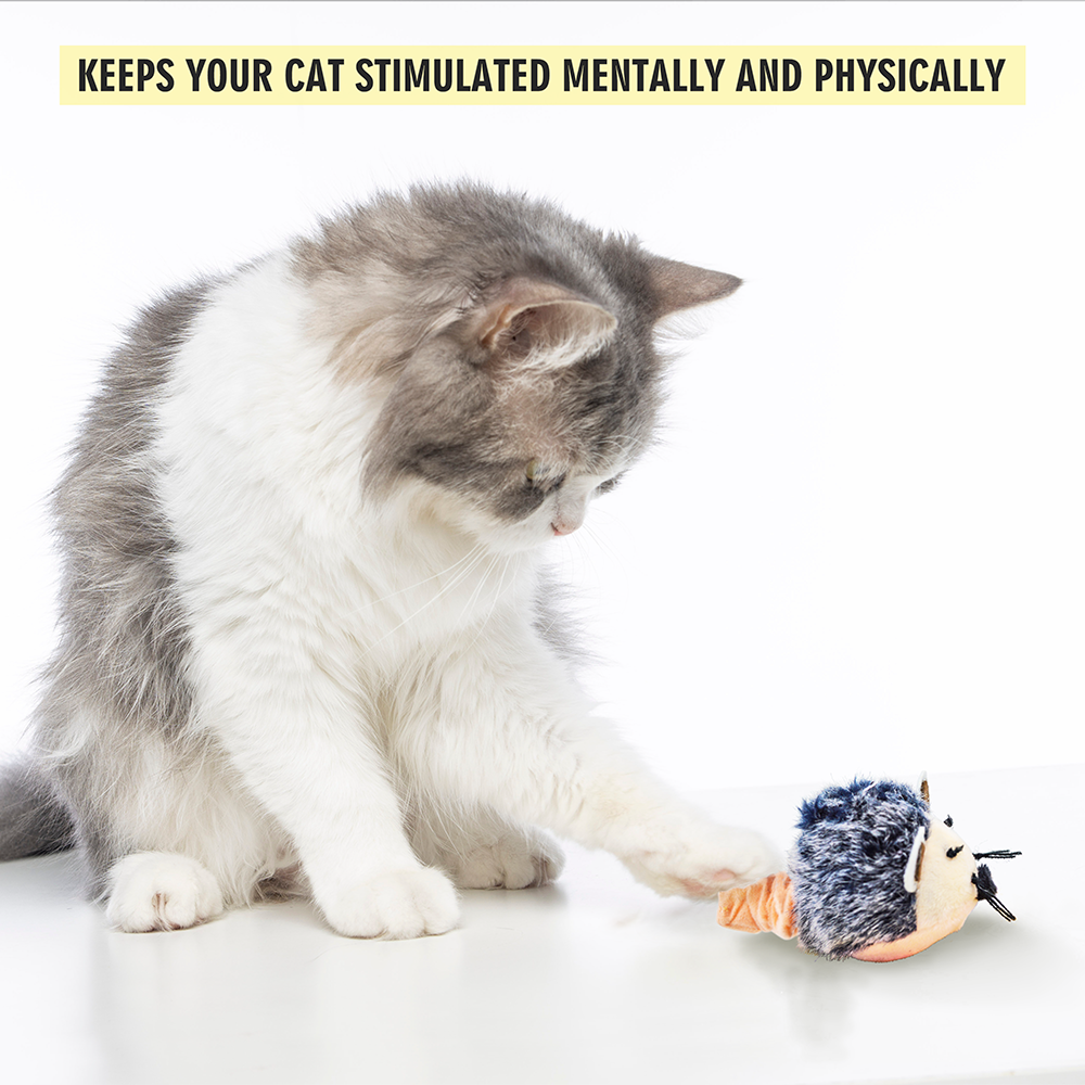 Barkbutler x Fofos Pull String & Sound Chip Mouse Shaped Electronic Toy for Cats (Grey) Cats-Toys Barkbutler