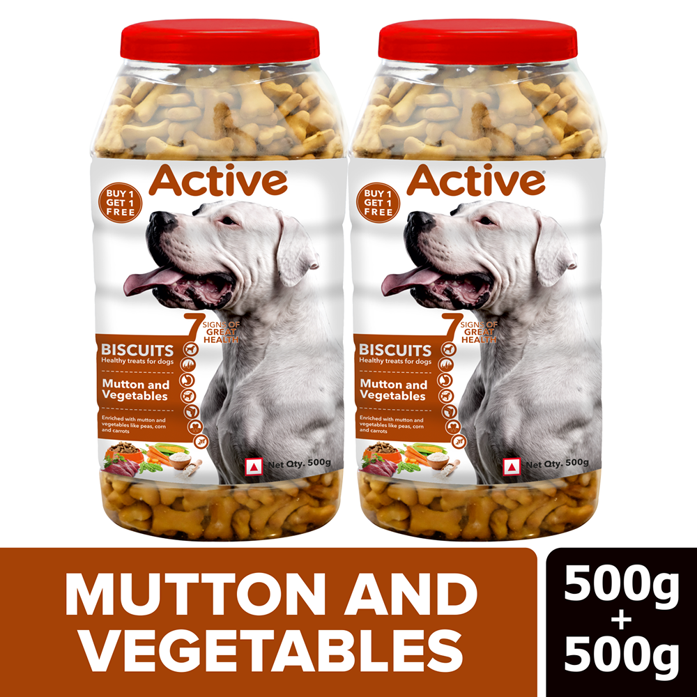 Active Mutton & Vegetable Flavour Biscuit Dog Treats (Buy 1 Get 1) Dog Treats + Others Active