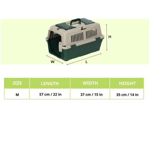 NutraPet Closed Top Carrier Box for Dogs and Cats (Dark Green)