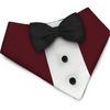 PawsIndia Maroon Tuxedo Bandana with Black Bow for Dogs and Cats Both-Clothing & Accessories Pawsindia Dropship M