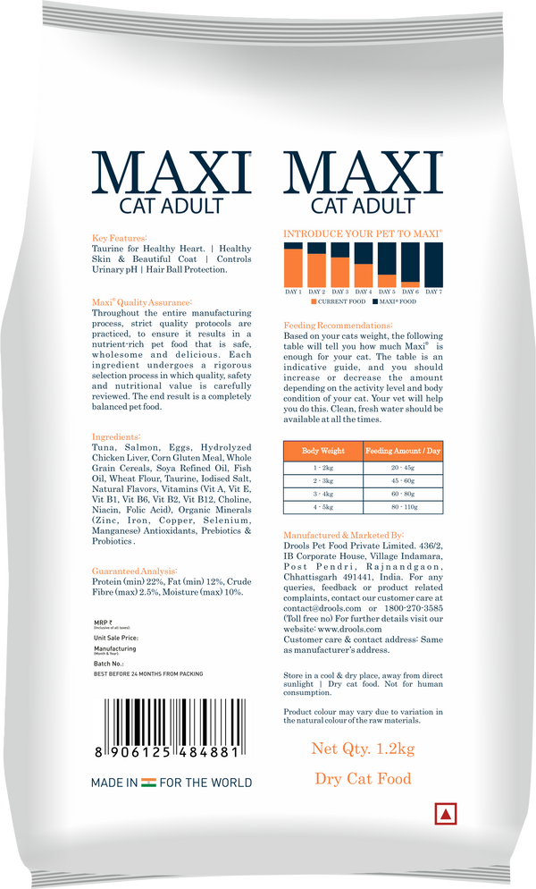 Maxi Adult Tuna & Salmon Adult Dry Cat Food